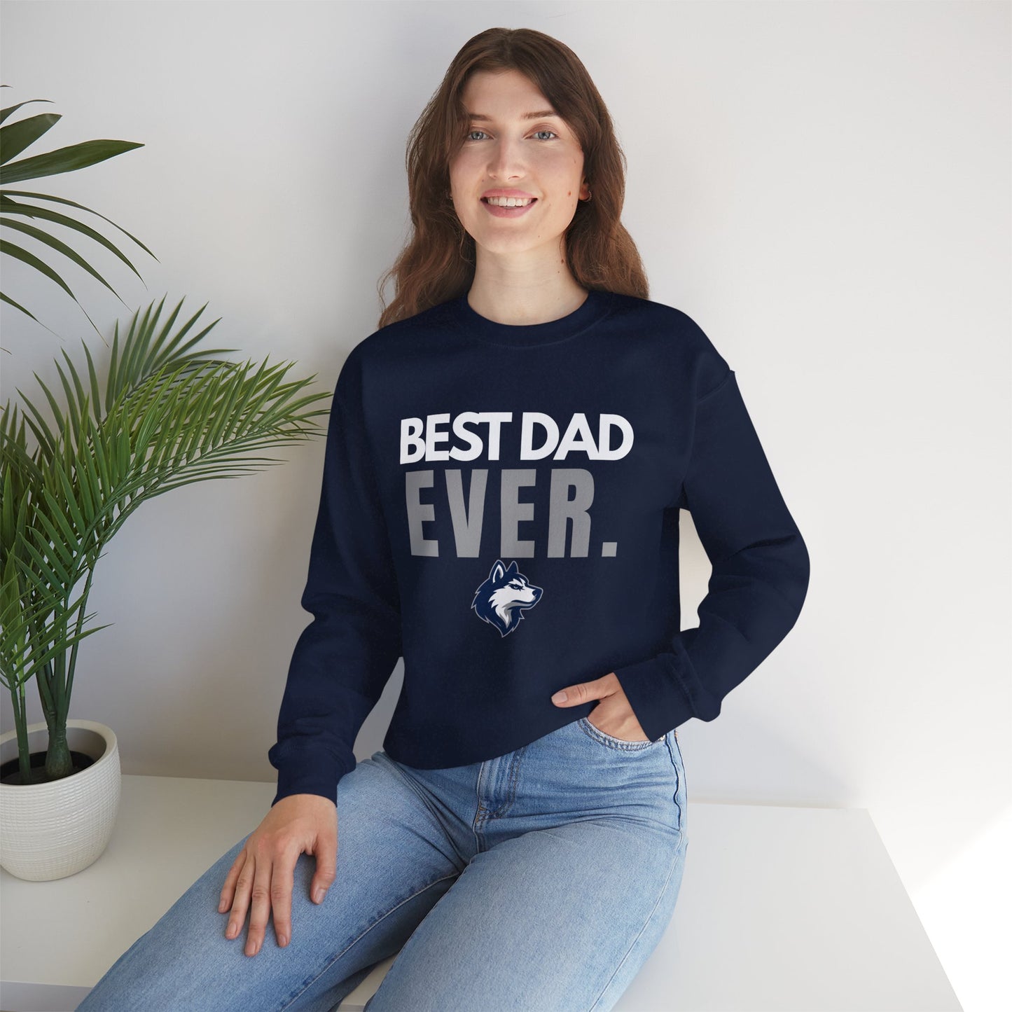 Huskies Dad BoldMark Crewneck