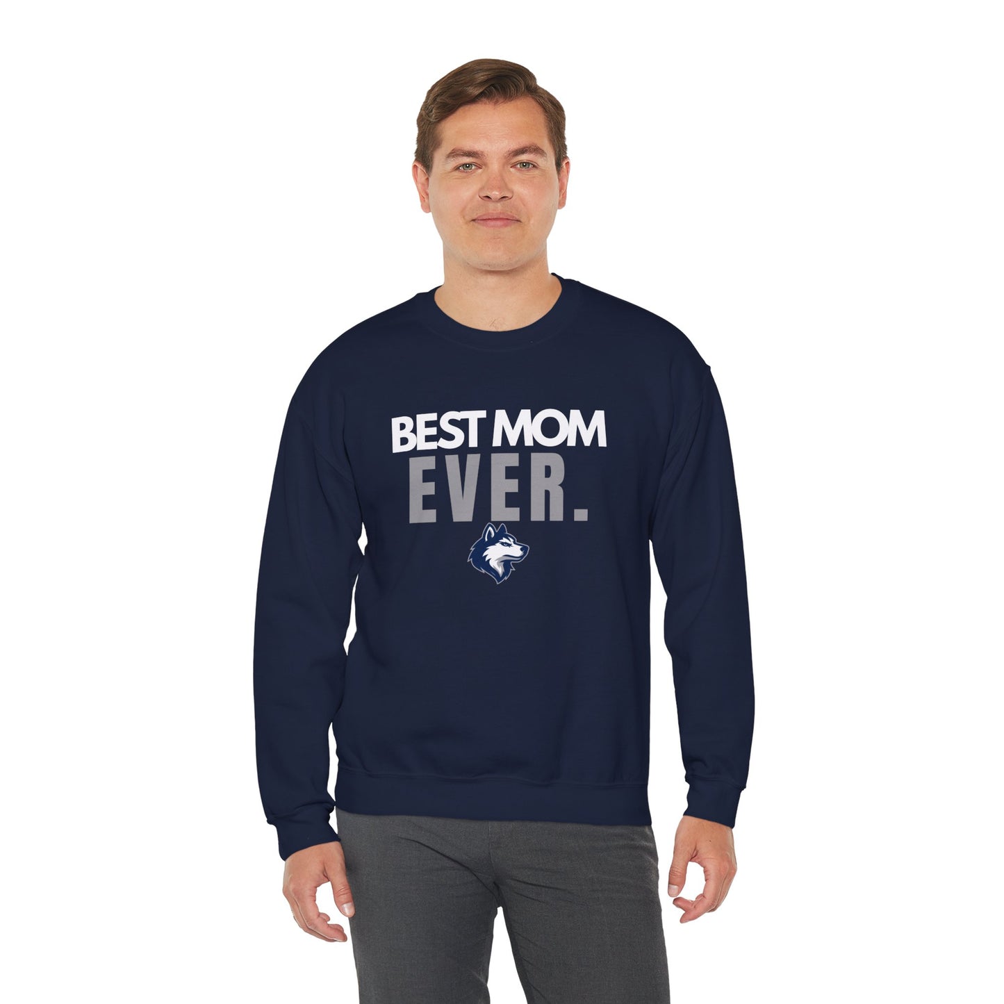 Huskies Mom BoldMark Crewneck