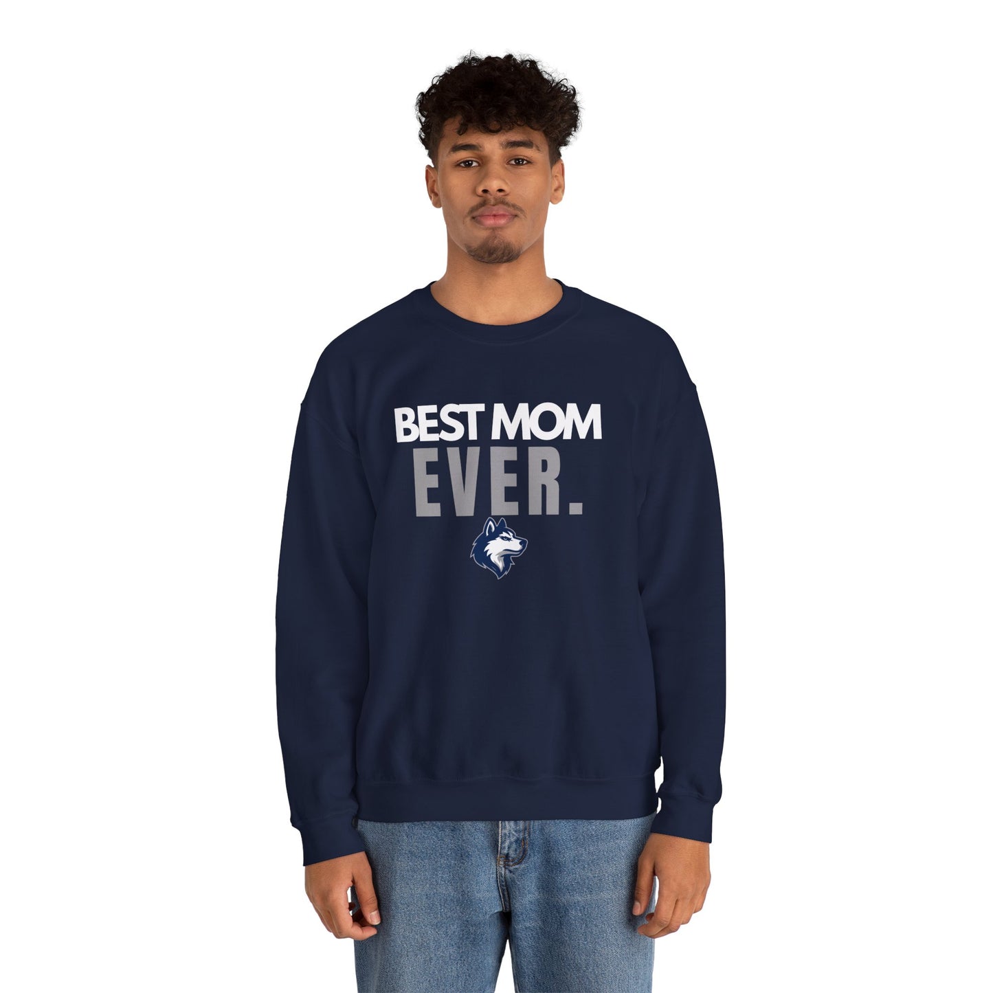 Huskies Mom BoldMark Crewneck