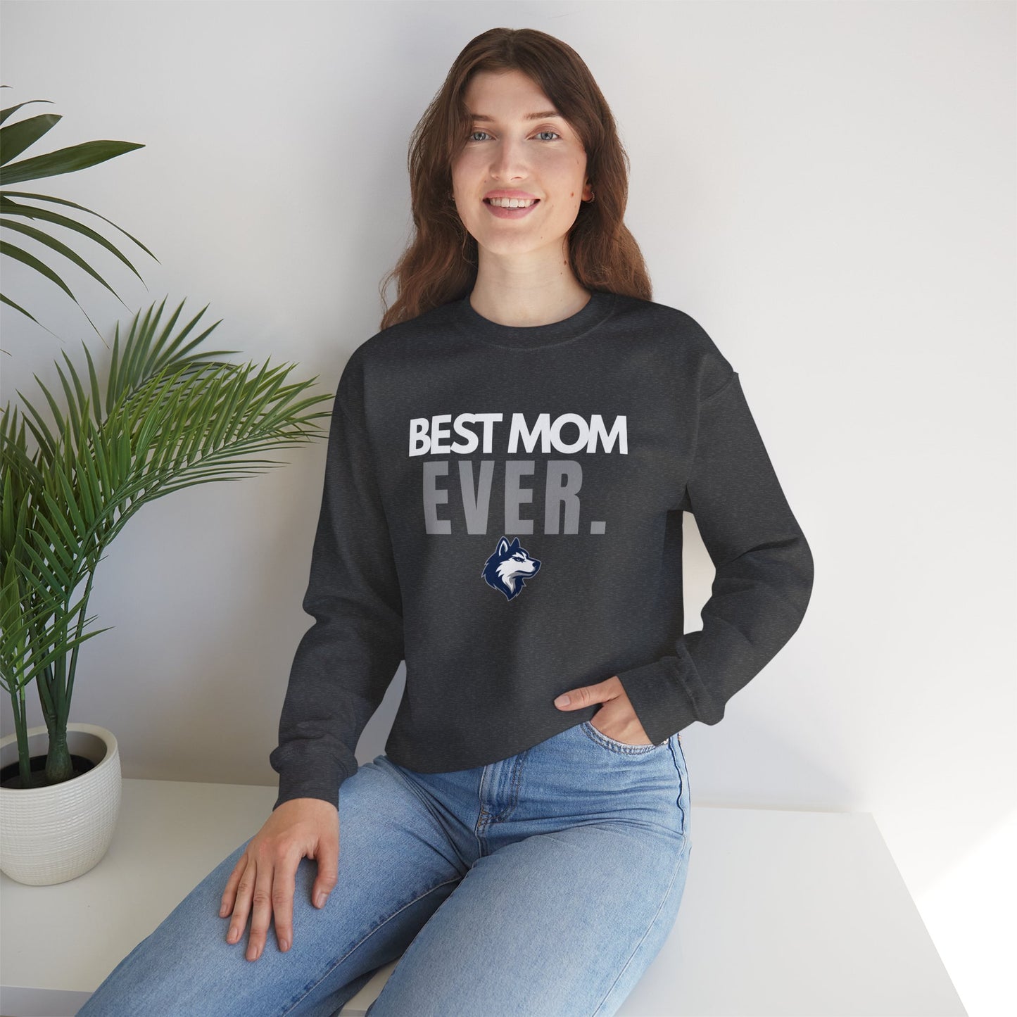Huskies Mom BoldMark Crewneck