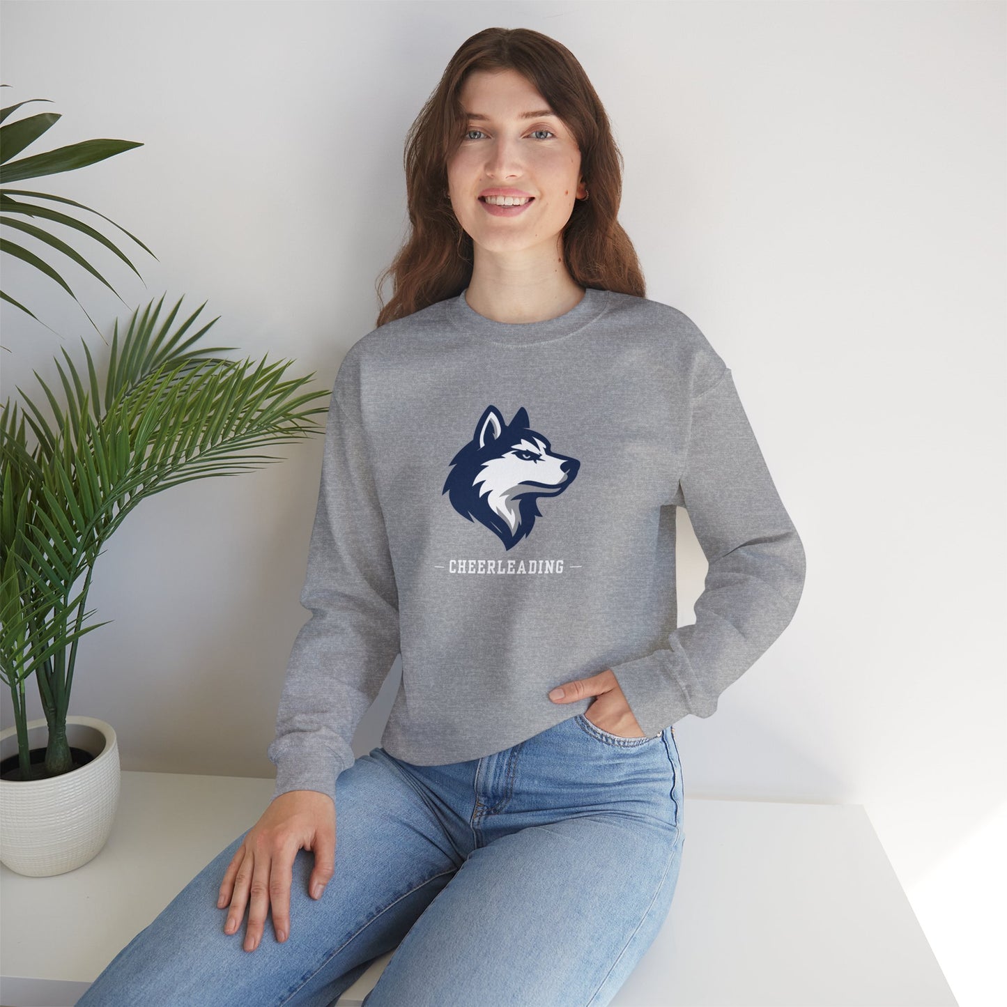 Huskies Cheerleading CrestLine Crewneck