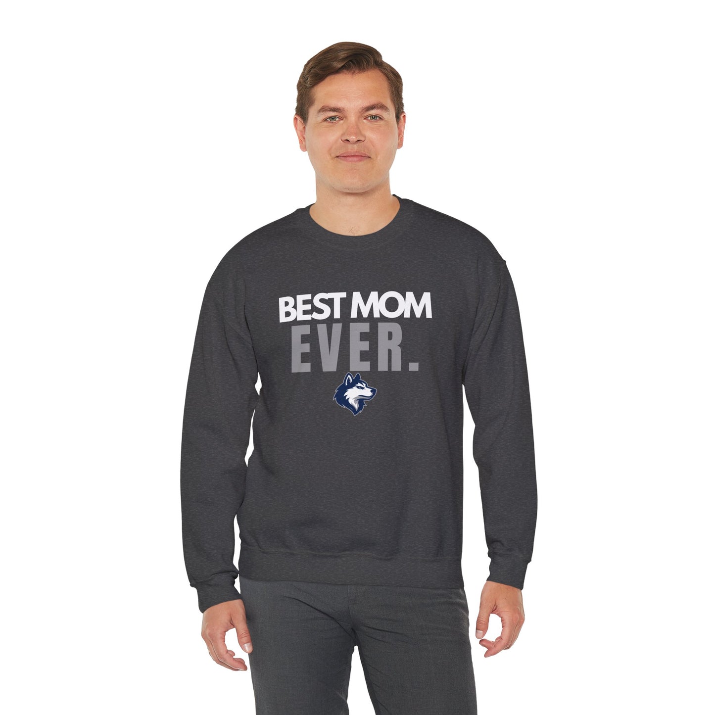 Huskies Mom BoldMark Crewneck