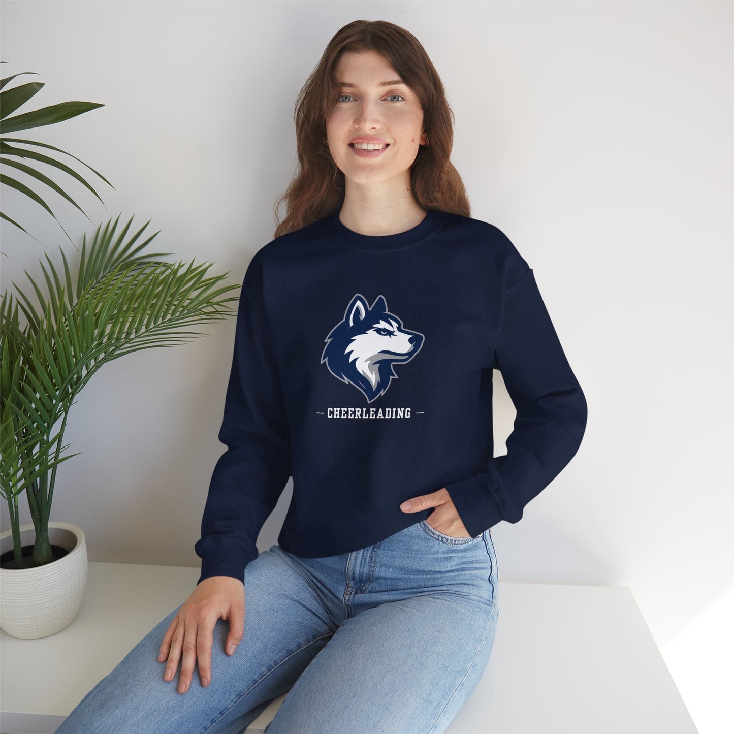 Huskies Cheerleading CrestLine Crewneck