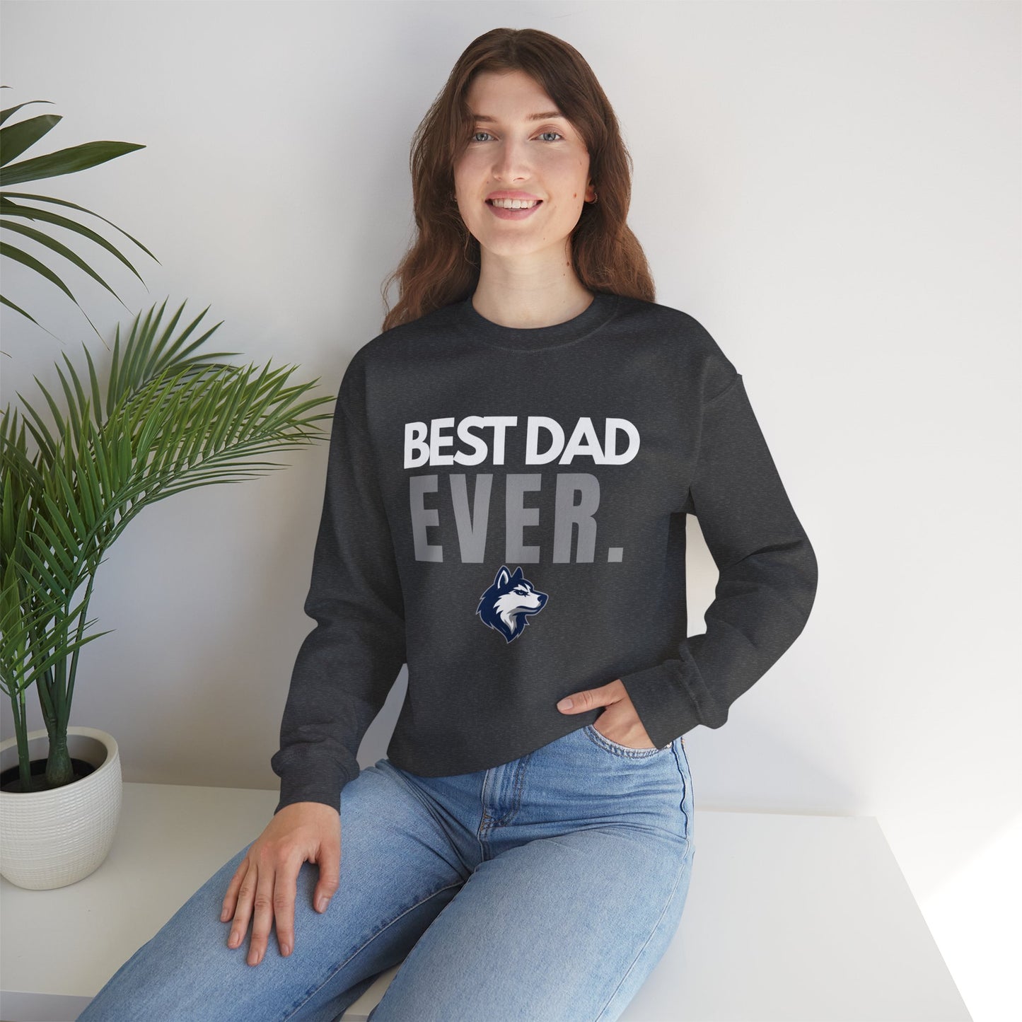 Huskies Dad BoldMark Crewneck