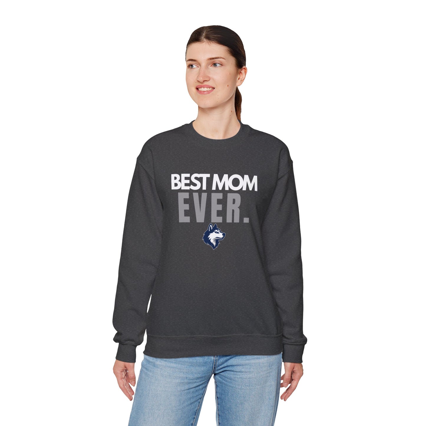 Huskies Mom BoldMark Crewneck